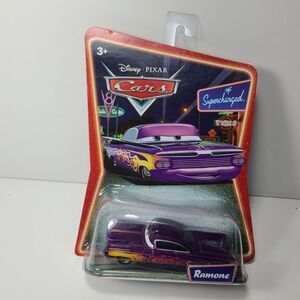 MATTEL DISNEY PIXAR CARS SUPERCHARGED RAMONE 59 IMPALA #16 PURPLE & FLAMES
